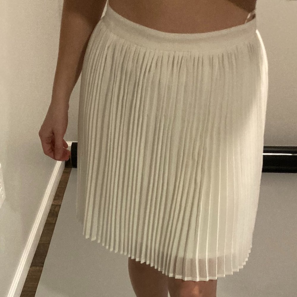 White Pleated Skirt